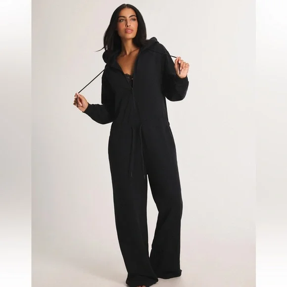 Savage X Fenty Black Caviar Forever Savage Wide Leg Onesie - Picture 3 of 6